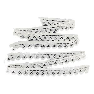 Hand Crochet Trim White Lace Scalloped Two 40 Inch Pieces Repurpose Imperfect